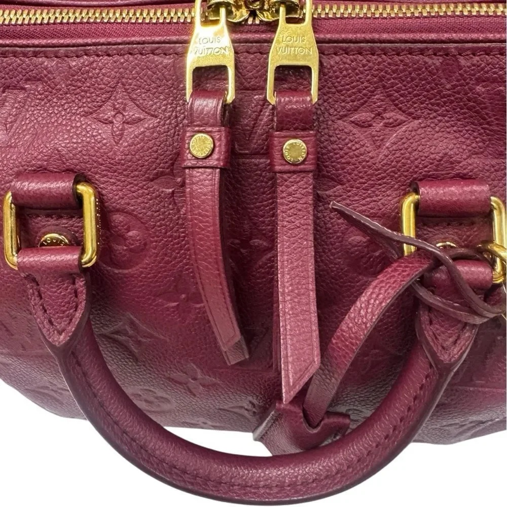 Louis Vuitton Bordeaux Purple LV Monogram Empreinte Speedy Bandoulière 25 Bag